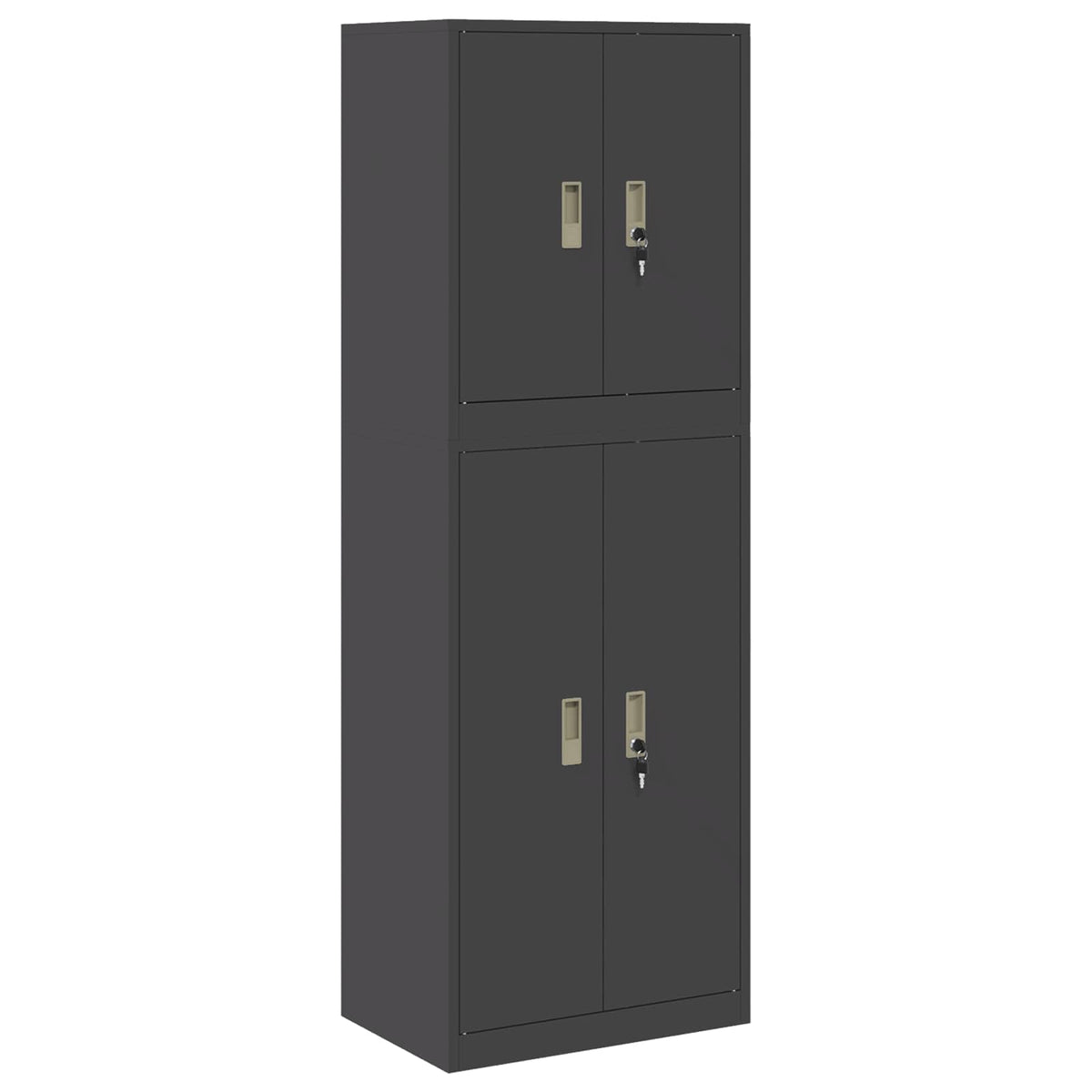 Storage Cabinet 2 pcs 60 x 40 x 210 cm Steel Black 105 cm