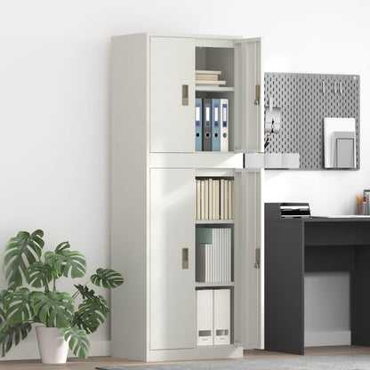 Storage Cabinet 2 pcs 60 x 40 x 210 cm Steel White 105 cm