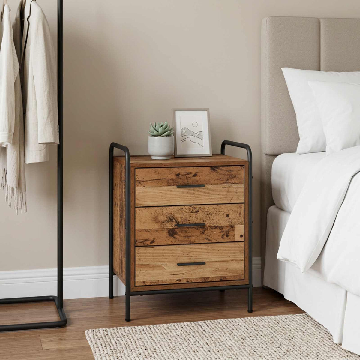 Bedside Cabinet 48 x 36.5 x 60 cm Old wood 1