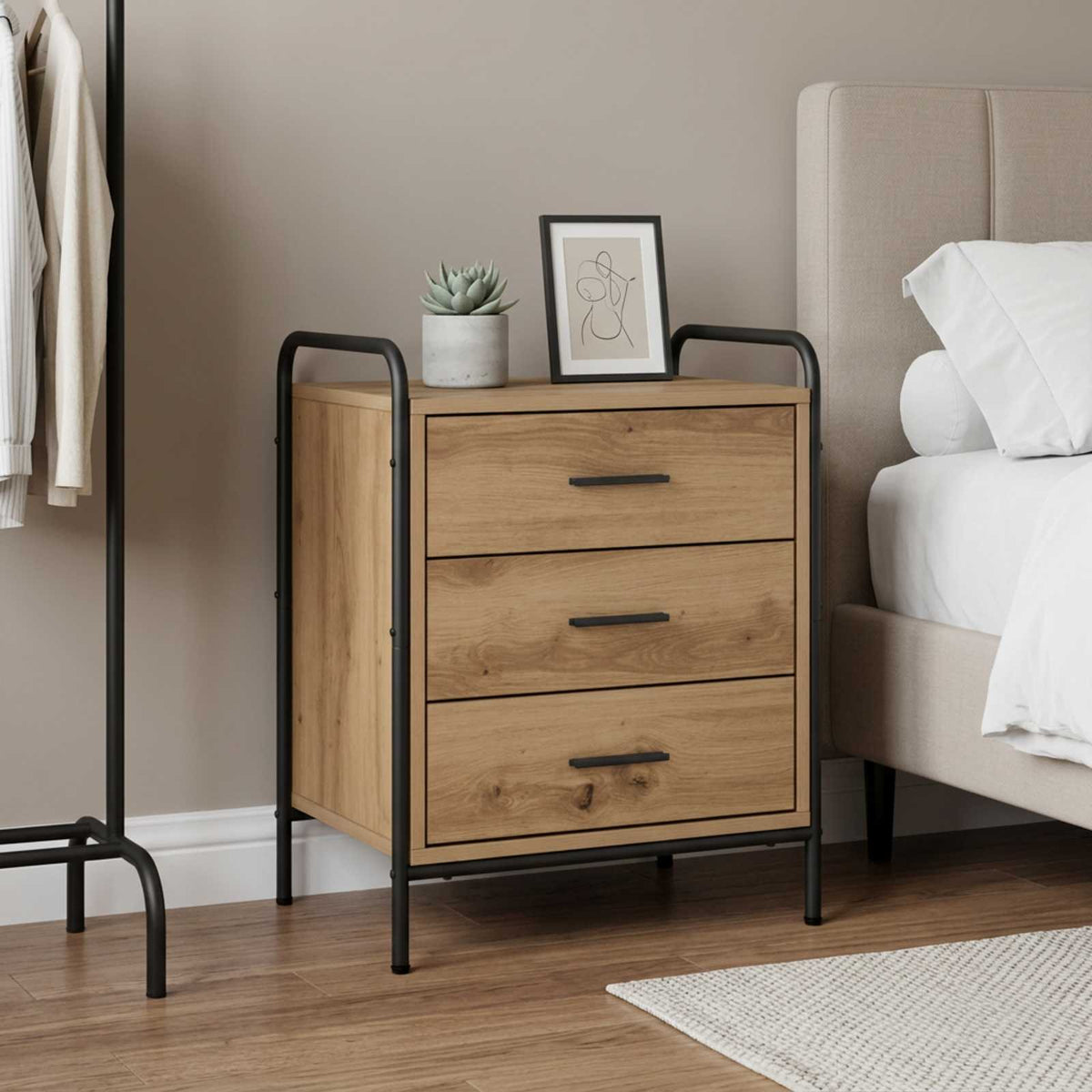 Bedside Cabinet 48 x 36.5 x 60 cm Artisan oak 1