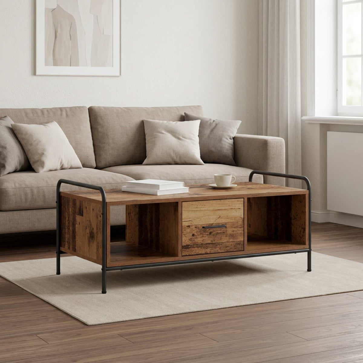 Coffee Table 99.5 x 49 x 41 cm Engineered Wood Old wood