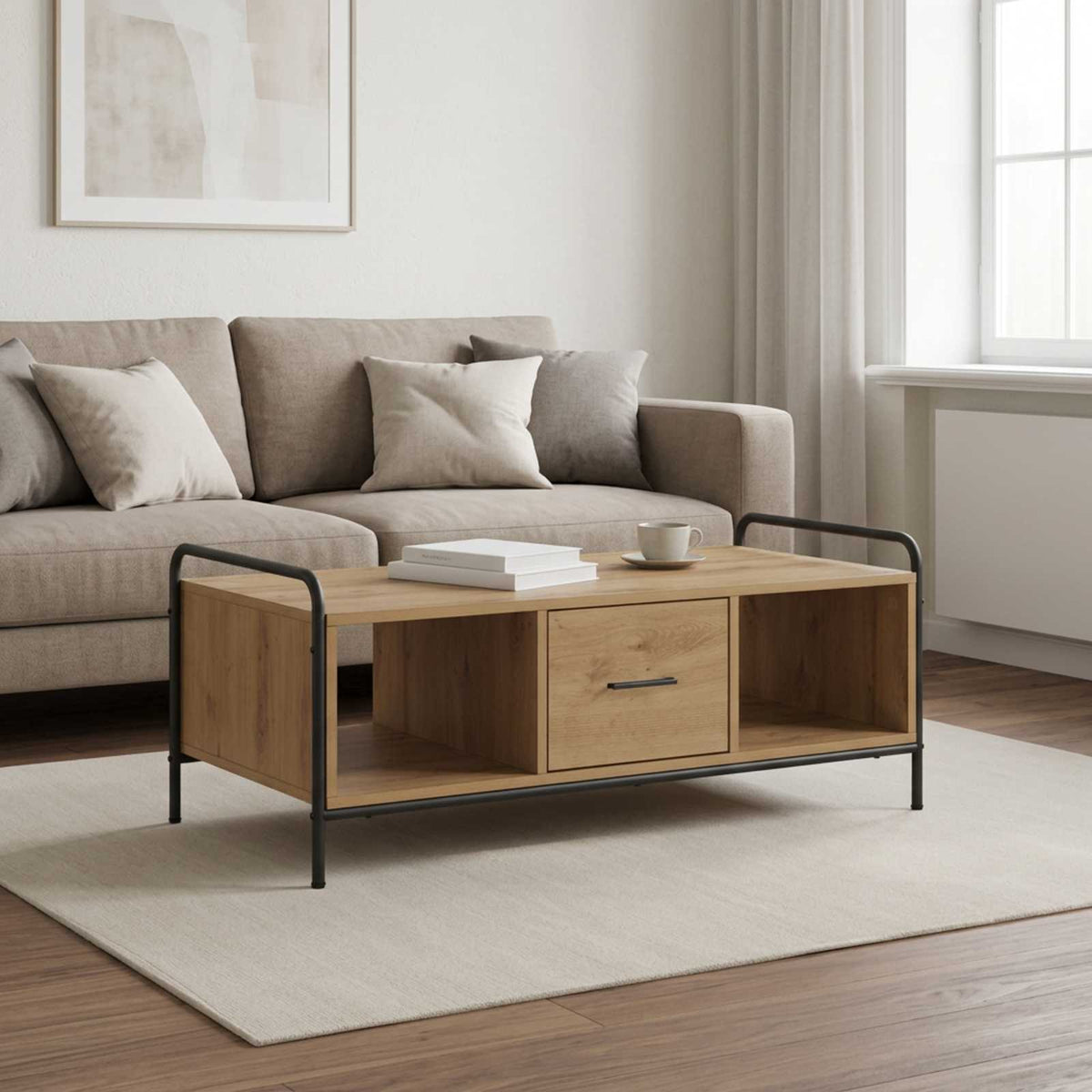 Coffee Table 99.5 x 49 x 41 cm Engineered Wood Artisan oak