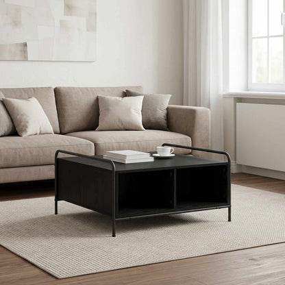 Coffee Table Engineered Wood Black oak 80 cm 80 cm