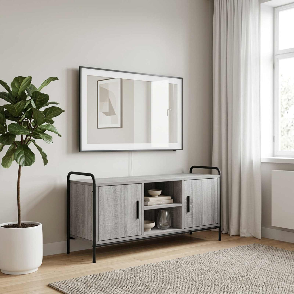 TV Cabinet Engineered Wood 99 x 33 x 50 cm Grey sonoma
