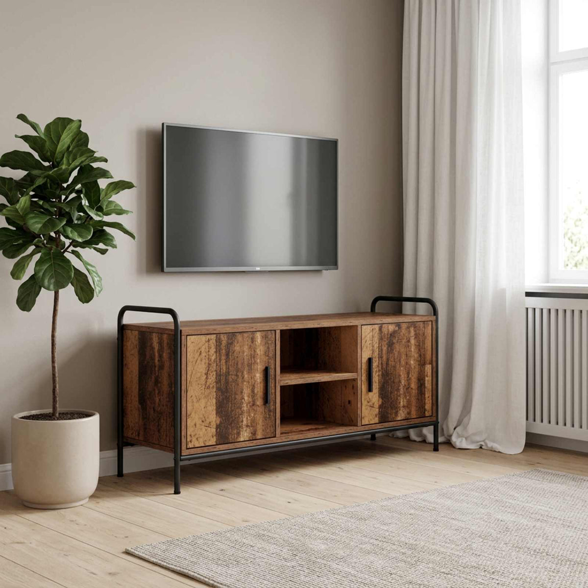 TV Cabinet Engineered Wood 99 x 33 x 50 cm Old wood