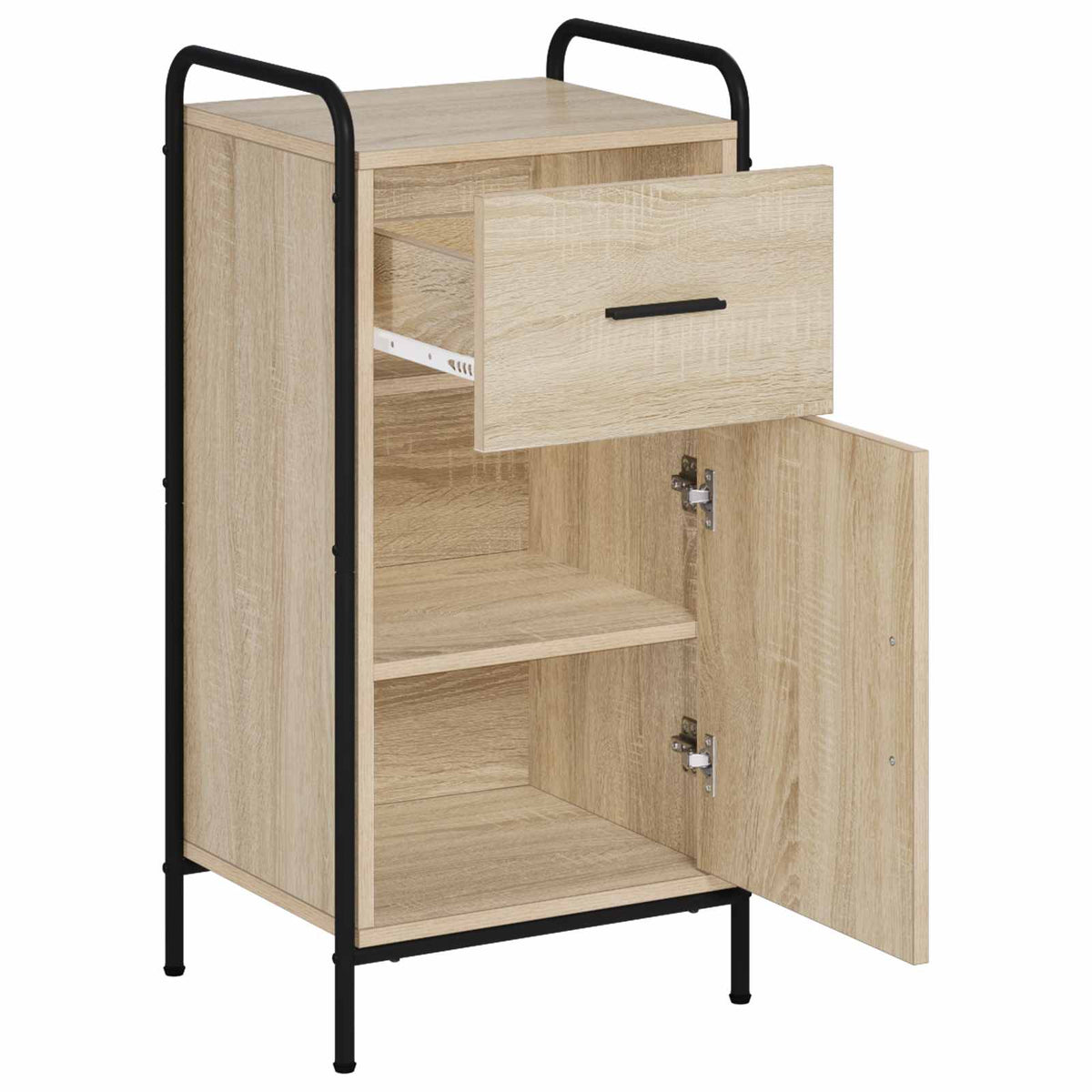 Sideboard 40 x 33 x 80.5 cm Engineered Wood with 1 Drawer & 1 Door Sonoma oak