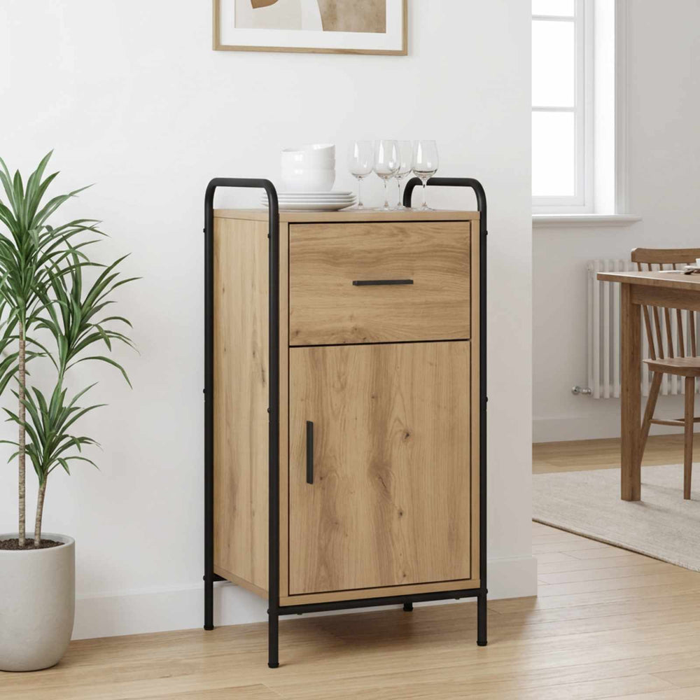 vidaXL Sideboard 40 x 33 x 80.5 cm Engineered Wood with 1 Drawer & 1 Door