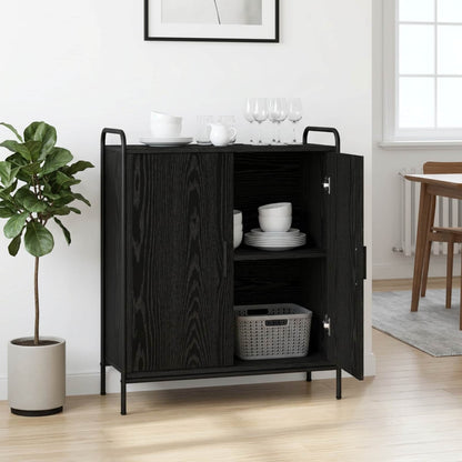 Sideboard 73 x 33 x 81 cm Engineered Wood with 2 Doors Black oak