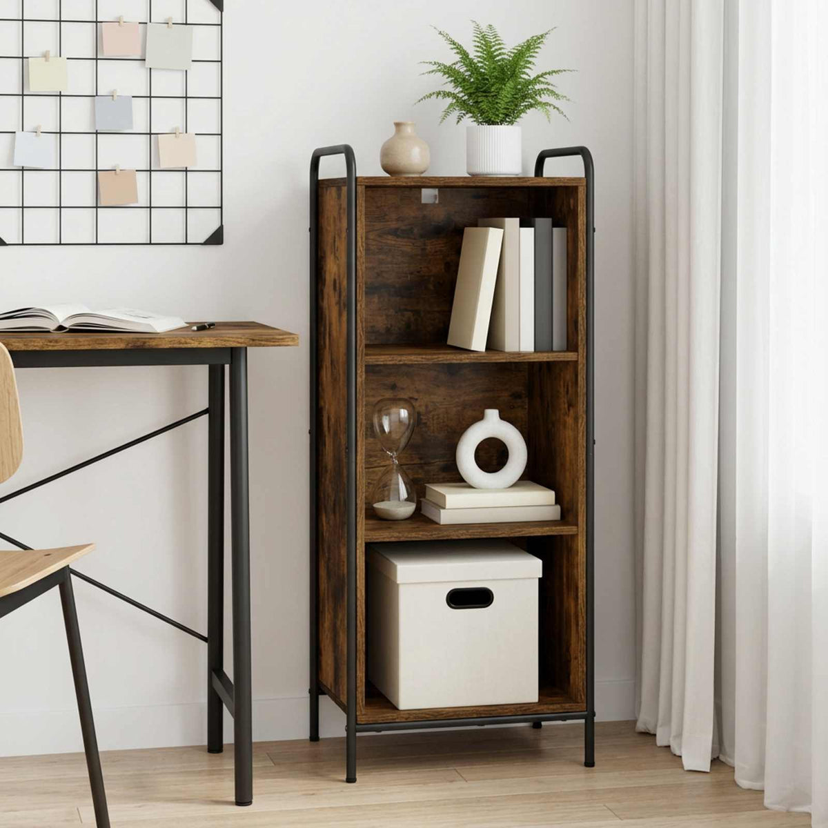 Book Cabinet Engineered Wood Width 43 cm Smoked oak