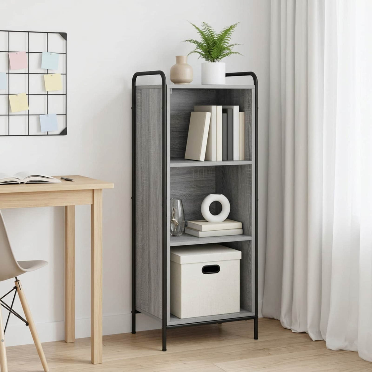 Book Cabinet Engineered Wood Width 43 cm Grey sonoma