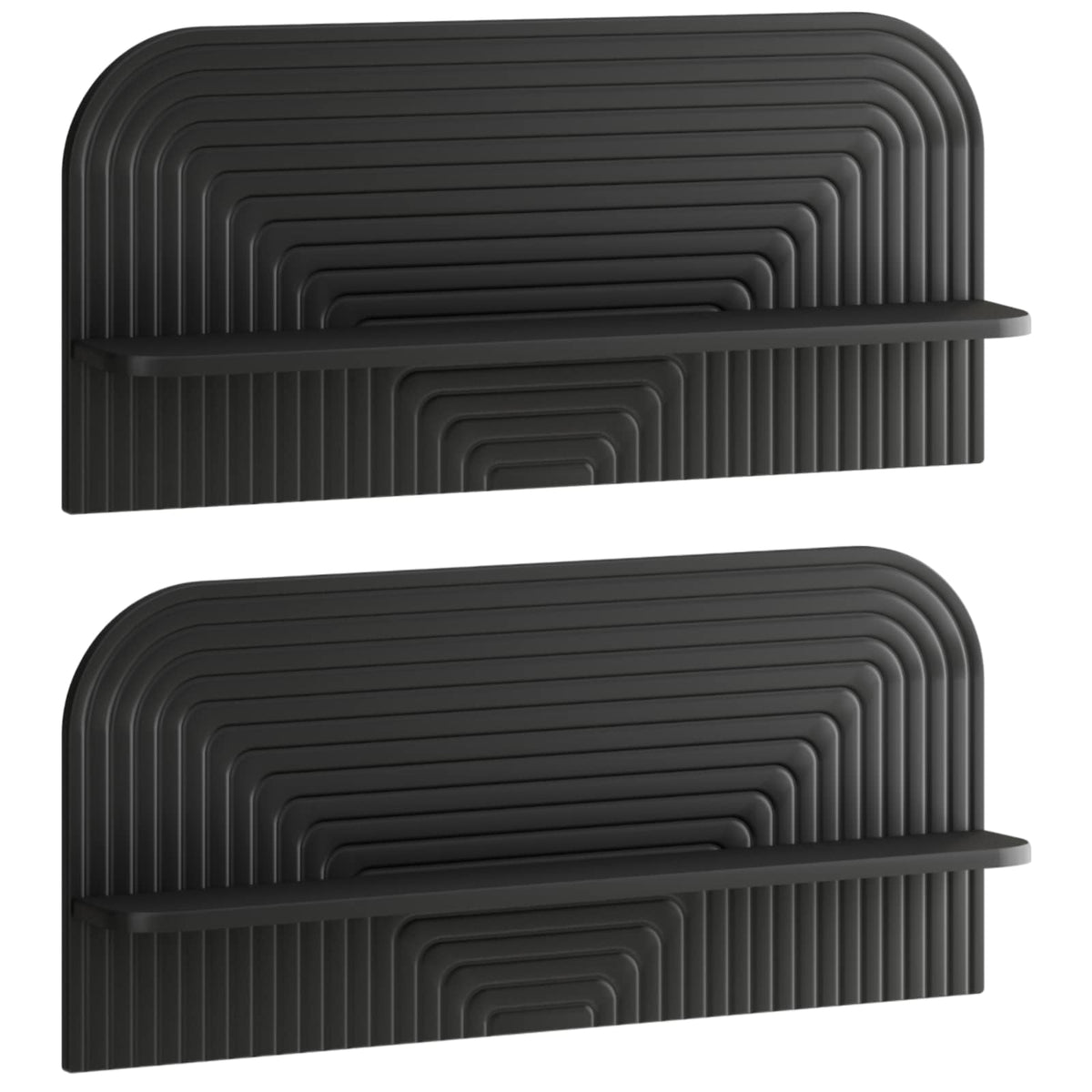 Wall Shelf 2 pcs 80.5 x 13.5 x 37.5 cm Black