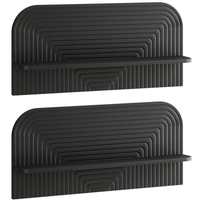 Wall Shelf 2 pcs 80.5 x 13.5 x 37.5 cm Black
