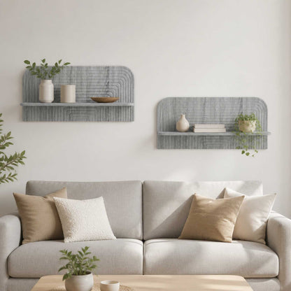Wall Shelf 2 pcs 80.5 x 13.5 x 37.5 cm Grey sonoma
