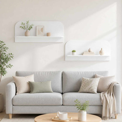 Wall Shelf 2 pcs 102 x 13.5 x 37.5 cm High gloss white