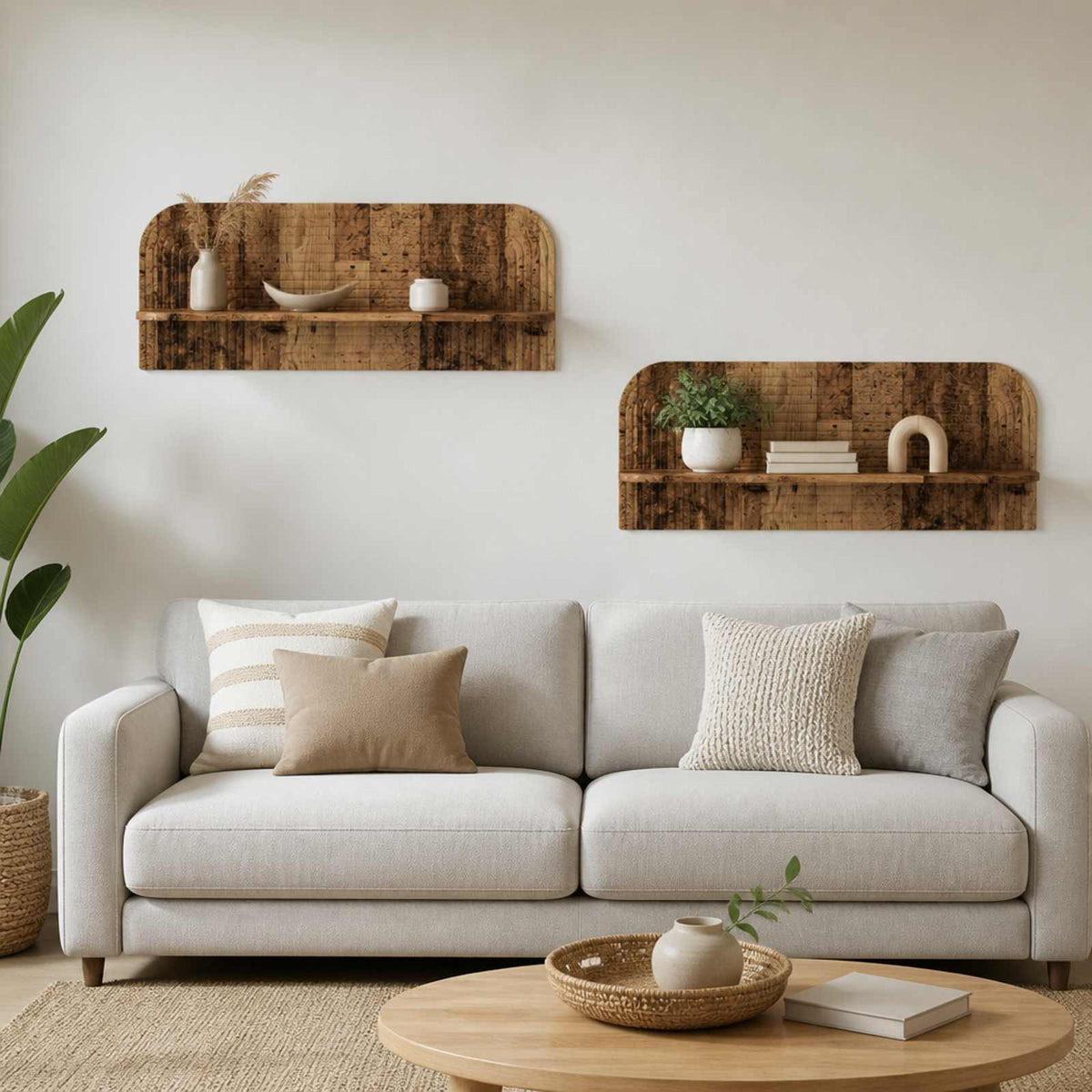 Wall Shelf 2 pcs 102 x 13.5 x 37.5 cm Old wood