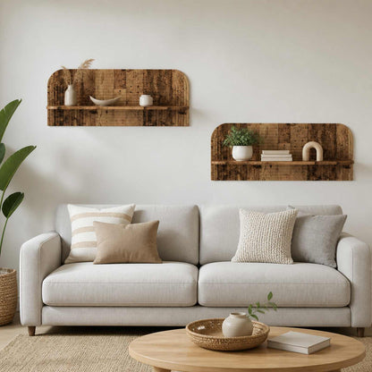 Wall Shelf 2 pcs 102 x 13.5 x 37.5 cm Old wood