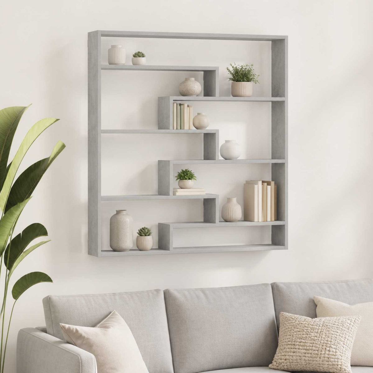 Wall Shelf 103 x 17 x 102 cm Engineered Wood Concrete grey
