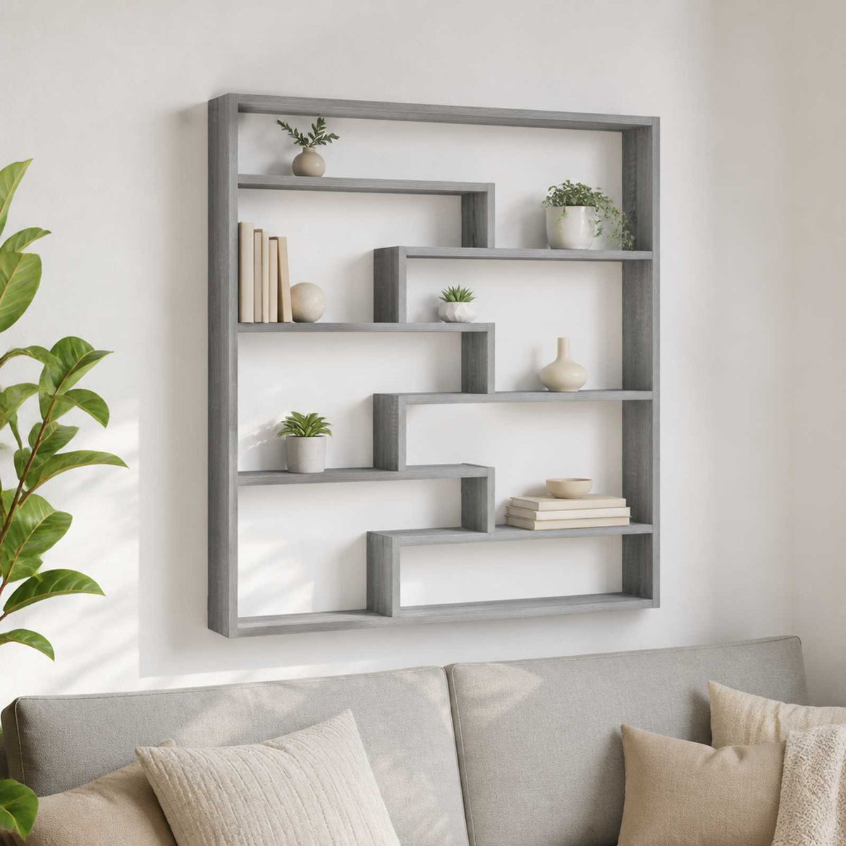 Wall Shelf 103 x 17 x 102 cm Engineered Wood Grey sonoma