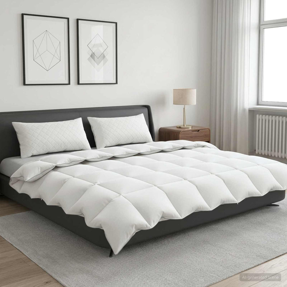 vidaXL 90% Goose Down Duvet Set FULDA 3 pcs 220 x 240 cm Winter White