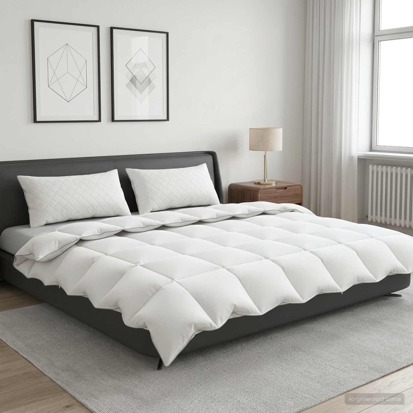 vidaXL 90% Goose Down Duvet Set FULDA 3 pcs 220 x 240 cm Winter White 1
