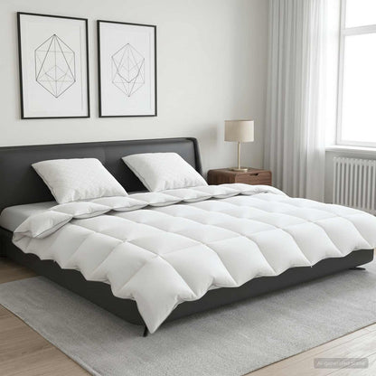 vidaXL 90% Goose Down Duvet Set FULDA 3 pcs 220 x 240 cm Winter White 1