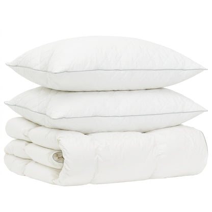 vidaXL 90% Goose Down Duvet Set FULDA 3 pcs 220 x 240 cm Winter White 2