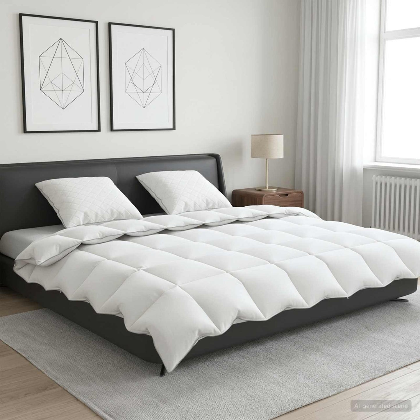 vidaXL 90% Goose Down Duvet Set FULDA 3 pcs 220 x 260 cm Winter White 1