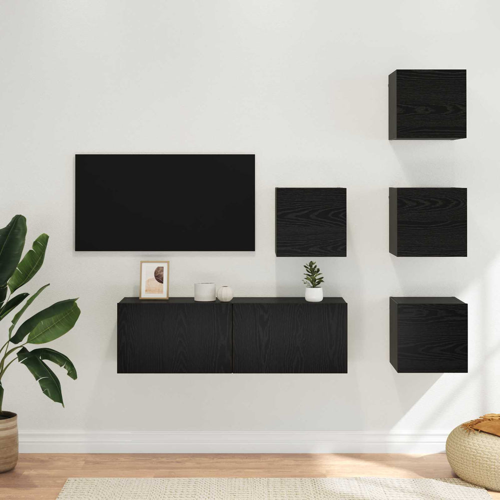 vidaXL TV Cabinet Set Engineered Wood 5 pcs