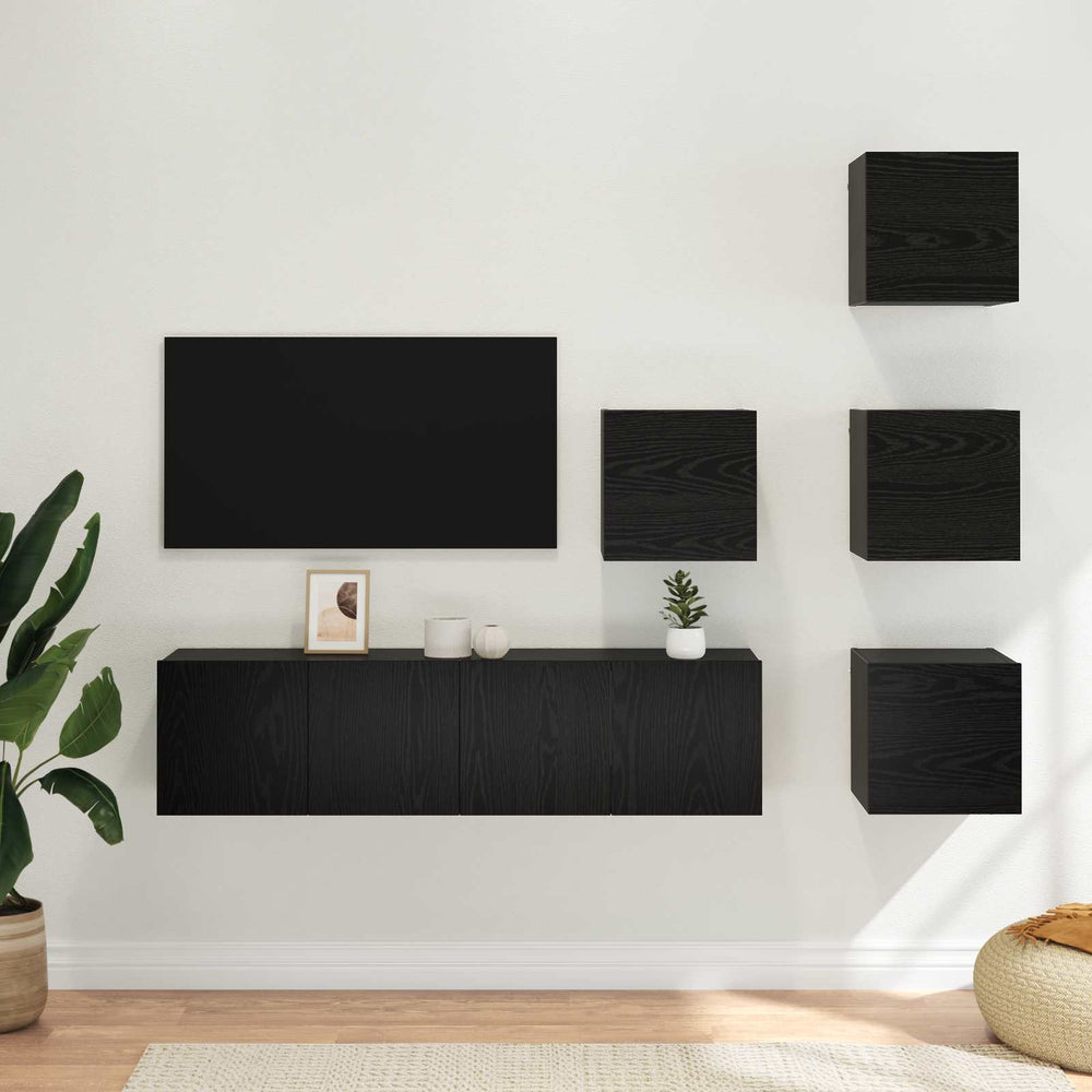 vidaXL TV Cabinet Set Engineered Wood 6 pcs Width 60 cm
