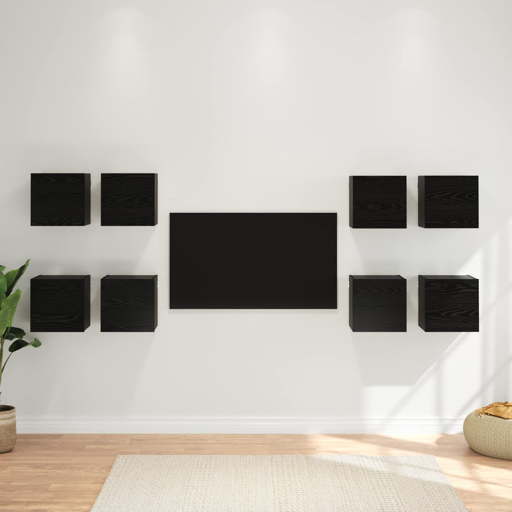 vidaXL 8 Piece Wall-mounted TV Cabinet Set 30.5x30x30 cm