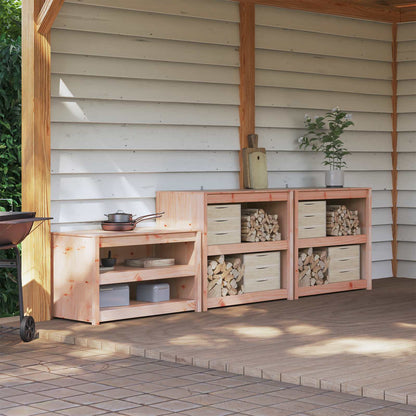 vidaXL Outdoor Kitchen Cabinet MEPPEL 3 pcs White Solid Pine Wood 1