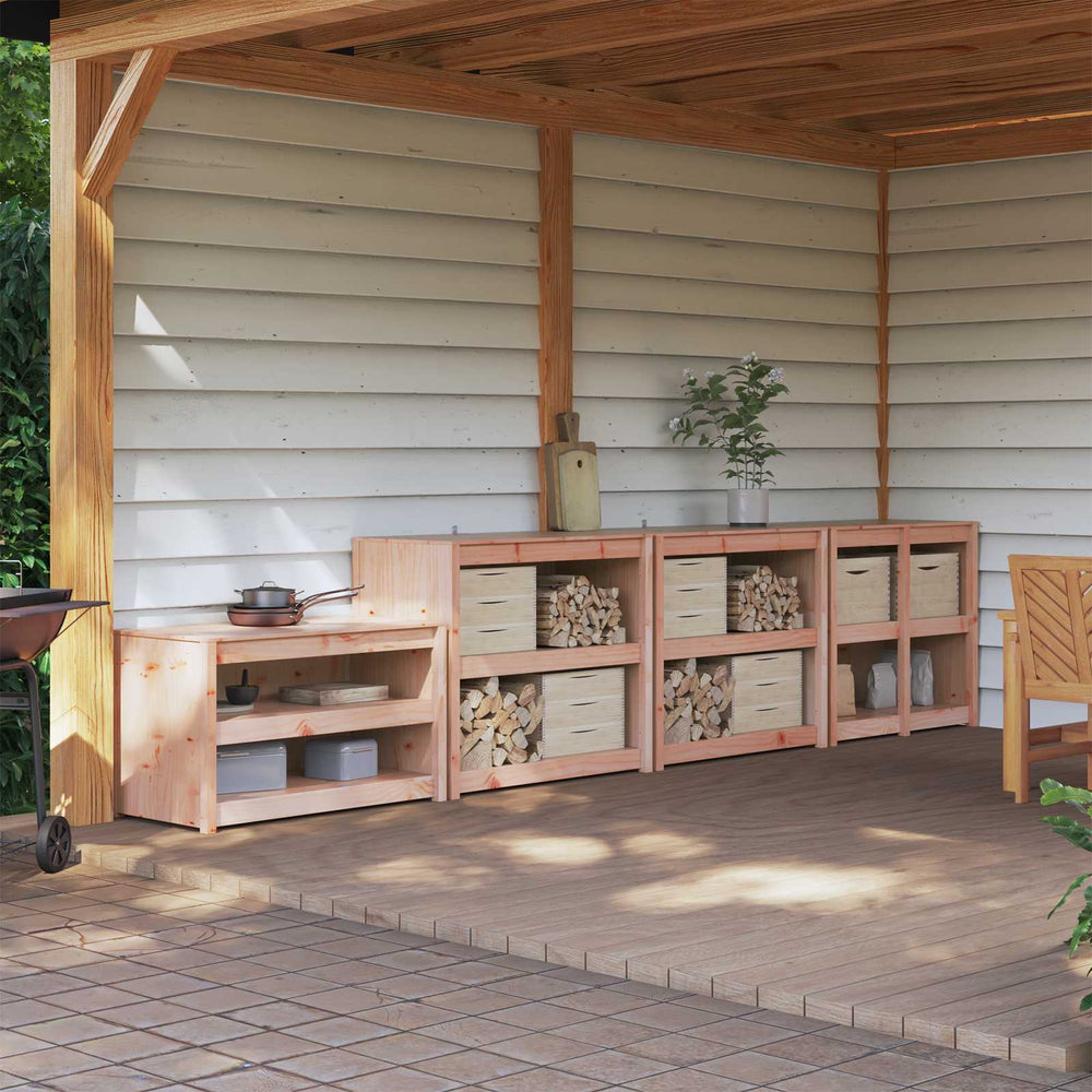 vidaXL Outdoor Kitchen Cabinet MEPPEL 4 pcs White Solid Pine Wood
