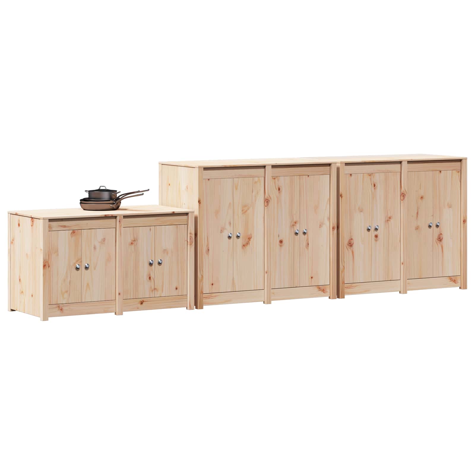 vidaXL Outdoor Kitchen Cabinet MEPPEL 3 pcs Natural Douglas 3