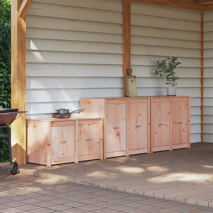 vidaXL Outdoor Kitchen Cabinet MEPPEL 3 pcs White Solid Pine Wood 1