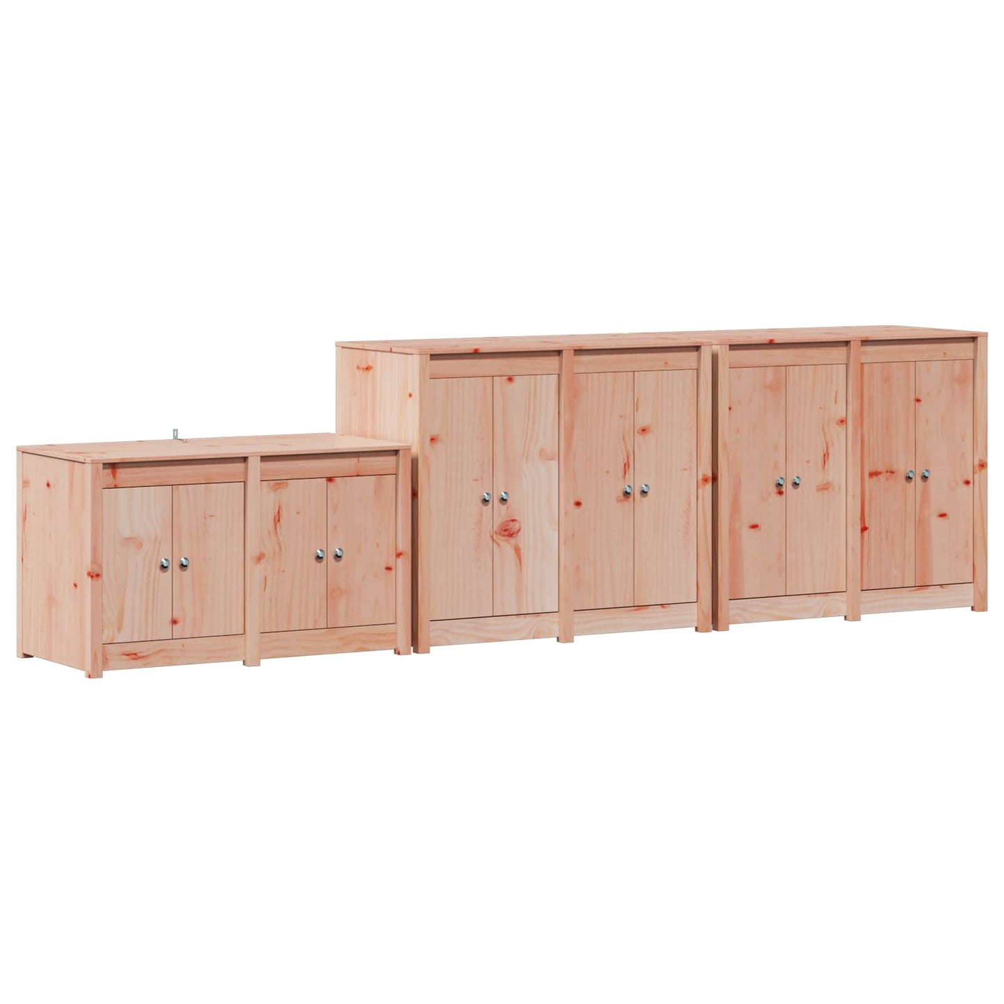 vidaXL Outdoor Kitchen Cabinet MEPPEL 3 pcs White Solid Pine Wood 2