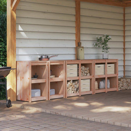 vidaXL Outdoor Kitchen Cabinet MEPPEL 4 pcs Natural Douglas 1