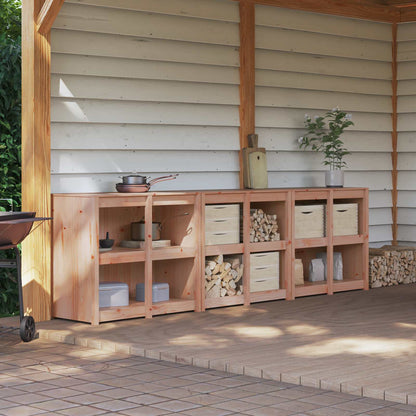 vidaXL Outdoor Kitchen Cabinet MEPPEL 3 pcs Natural Douglas 1
