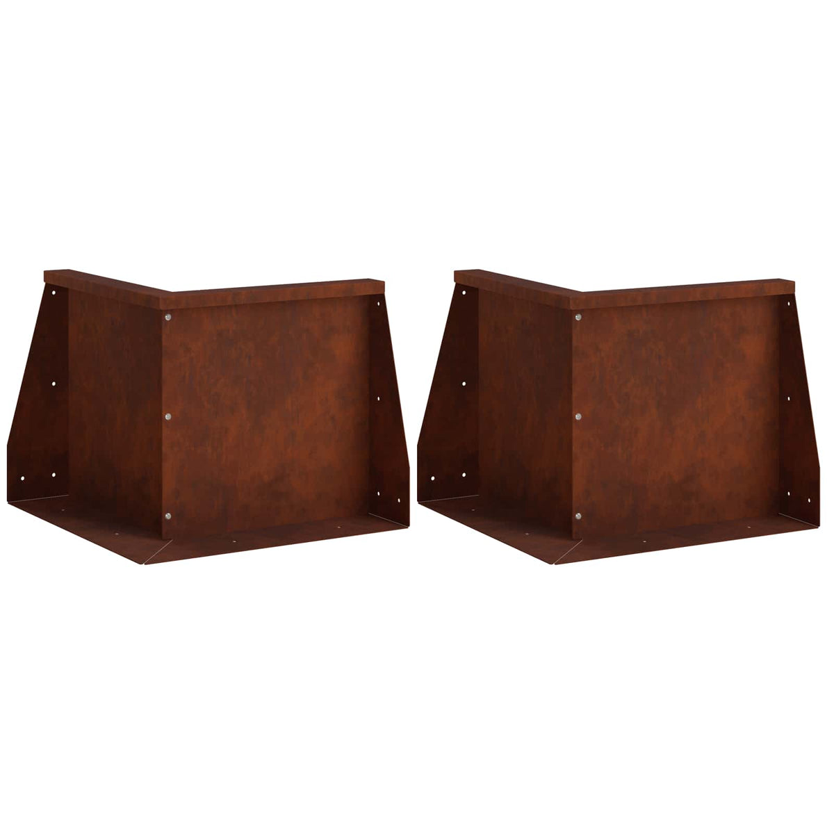 Retaining Wall 2 pcs Steel 50 x 50 x 30 cm 2 x 270° Corner Weathering steel