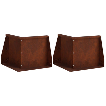 Retaining Wall 2 pcs Steel 50 x 50 x 30 cm 2 x 270° Corner Weathering steel