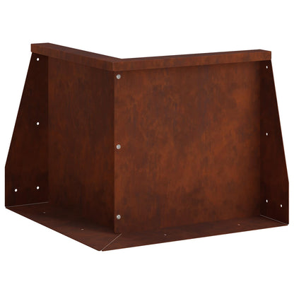 Retaining Wall Steel 50 x 50 x 50 cm 1 x 270° Corner Weathering steel