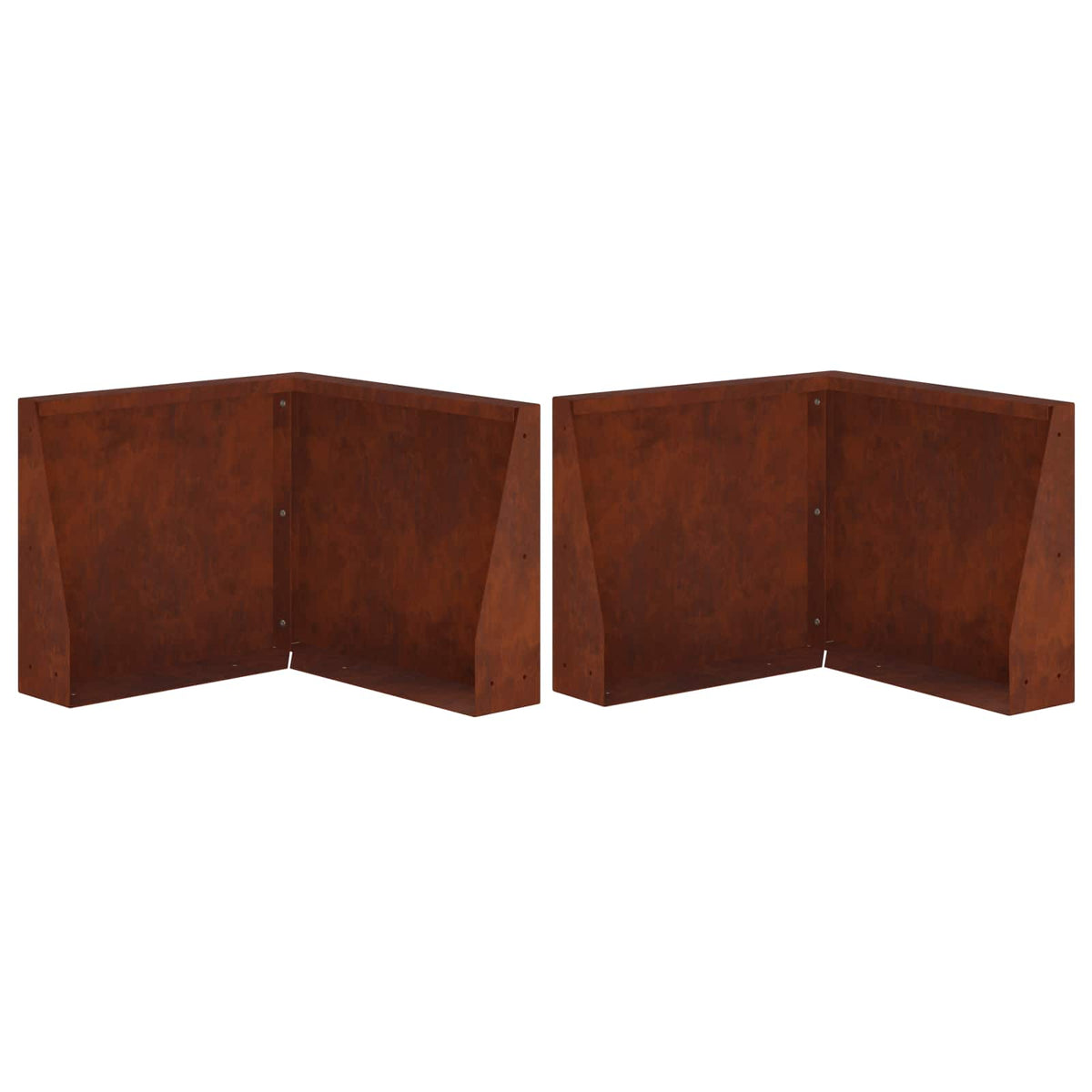 Retaining Wall 2 pcs Steel 50 x 50 x 30 cm 2 x 90°corner Weathering steel
