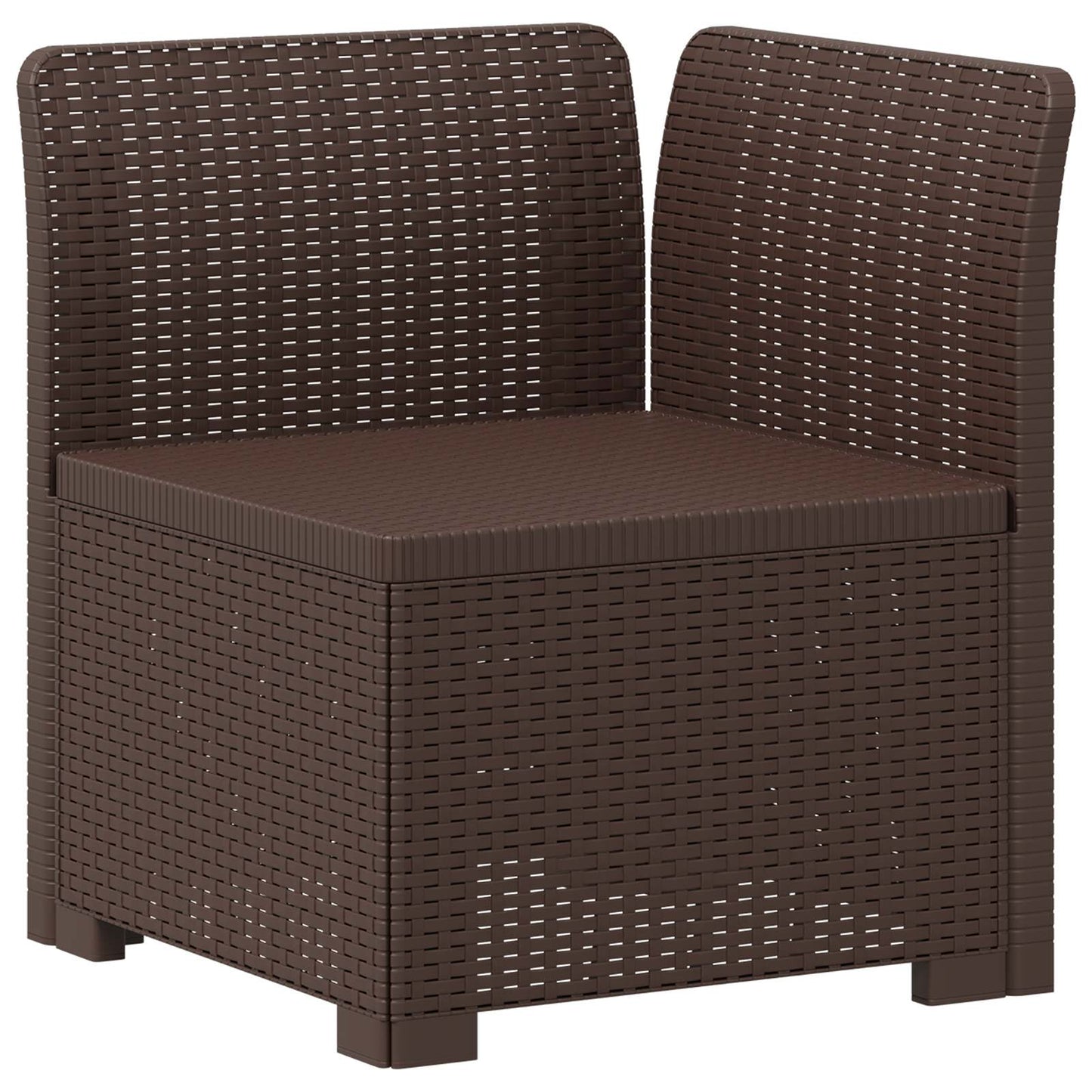 vidaXL 5-Seater Garden Sofa Rattan Look PP Brown 5
