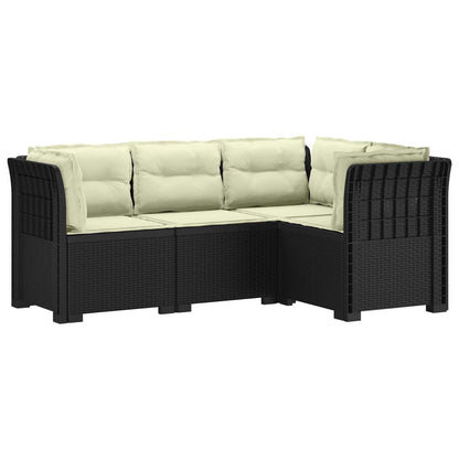 vidaXL 4-Seater Garden Sofa with Cushions Rattan Look PP Anthracite 2