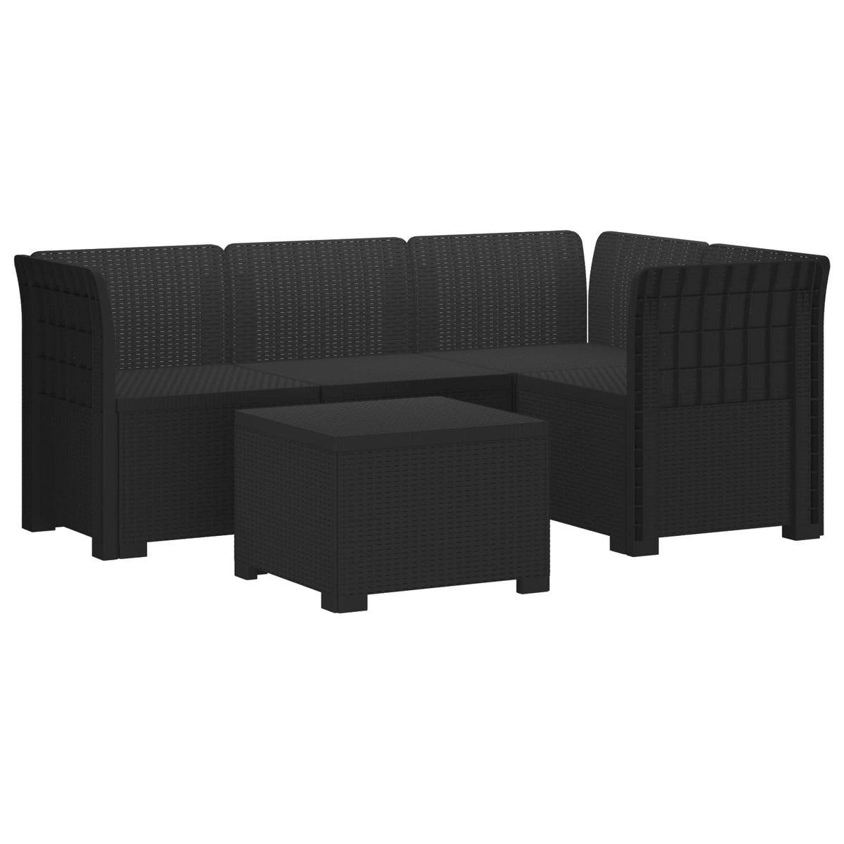 vidaXL 4-Seater Garden Sofa Rattan Look PP Anthracite 2