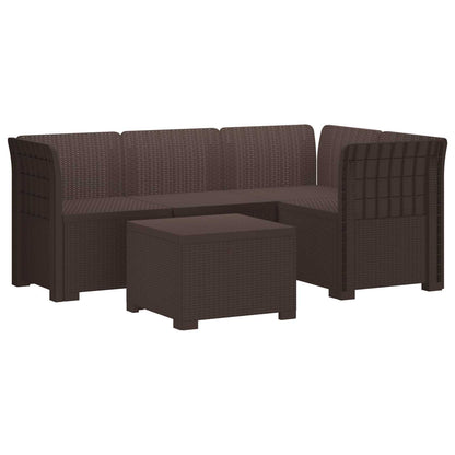 vidaXL 4-Seater Garden Sofa Rattan Look PP Brown 2
