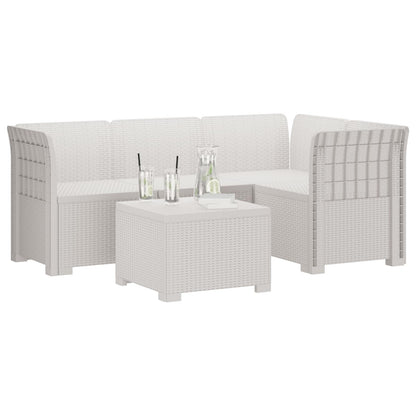 vidaXL 4-Seater Garden Sofa Rattan Look PP White 3