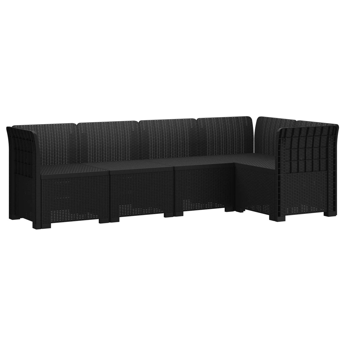 vidaXL 5-Seater Garden Sofa Rattan Look 5-Seater PP Anthracite 2