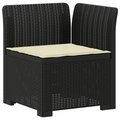 vidaXL 5-Seater Garden Sofa with Cushions Rattan Look PP Anthracite 4