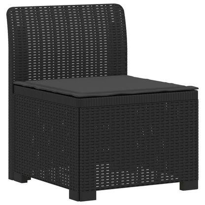 vidaXL 5-Seater Garden Sofa with Cushions Rattan Look PP Anthracite 3