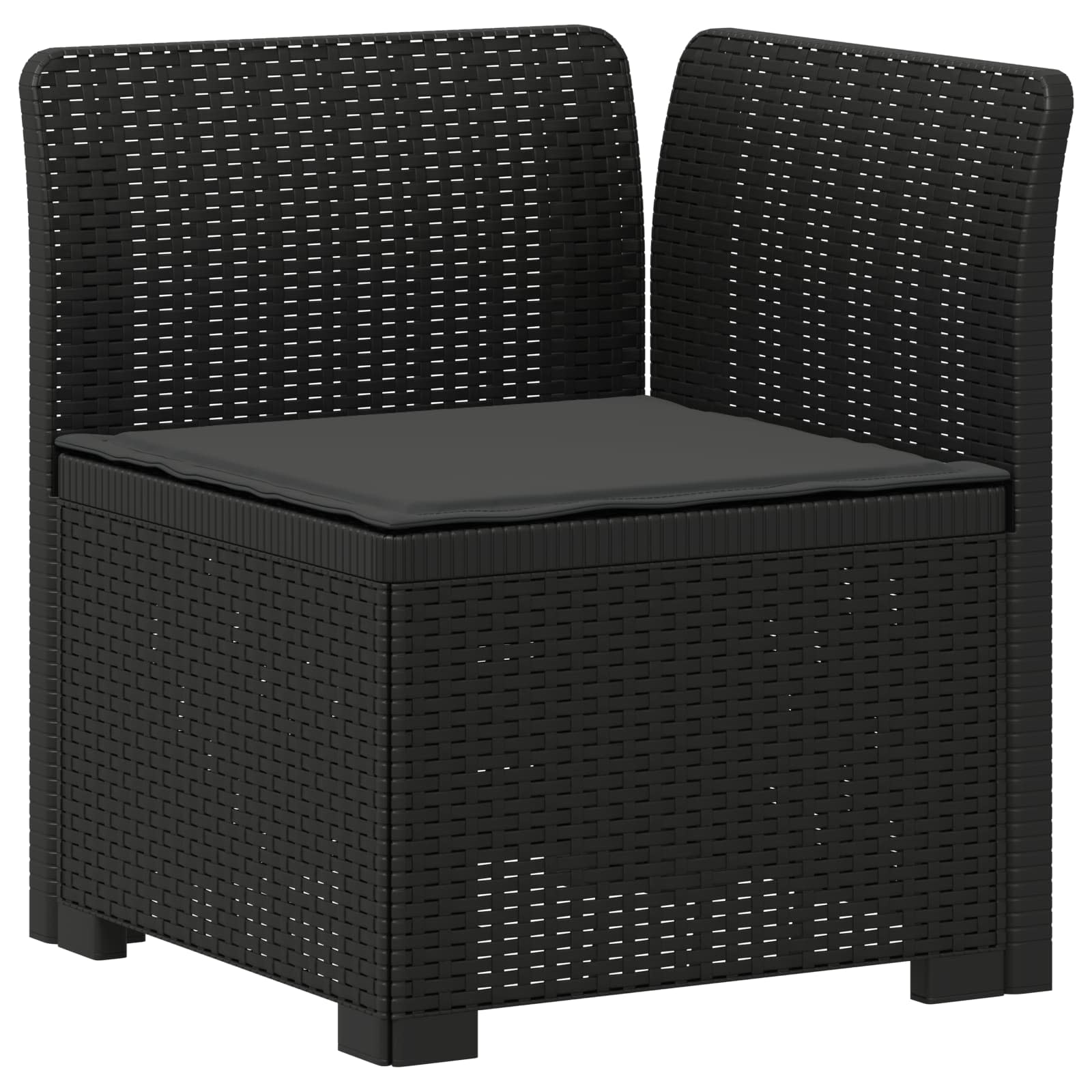 vidaXL 5-Seater Garden Sofa with Cushions Rattan Look PP Anthracite 4